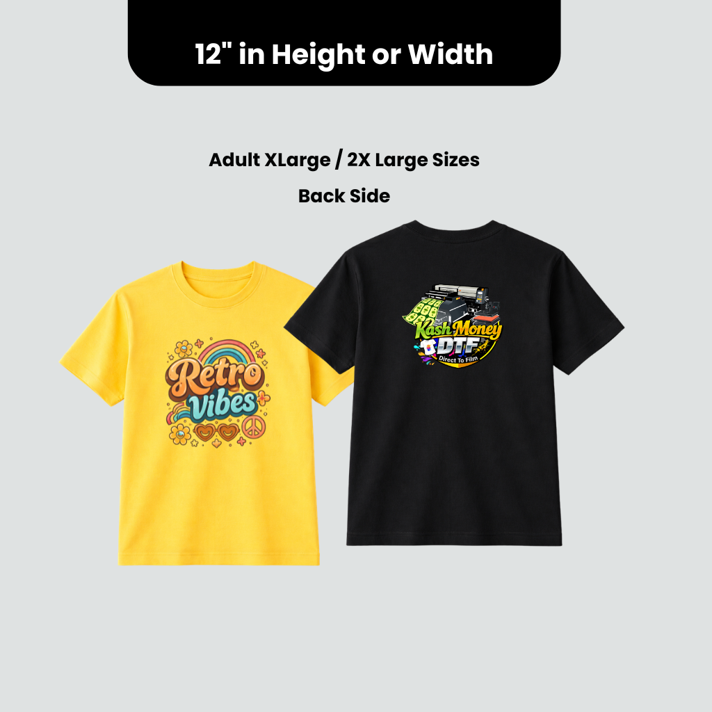 Custom DTF Transfers by Size