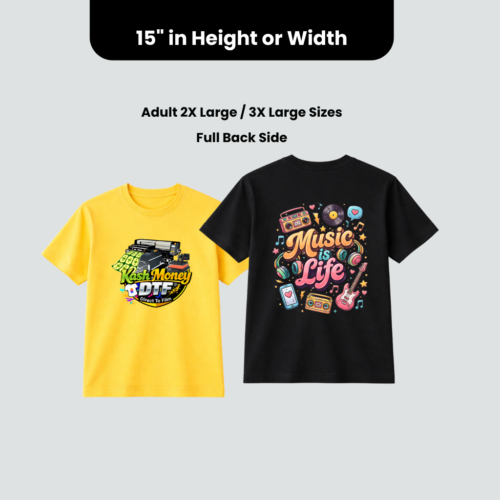 Custom DTF Transfers by Size