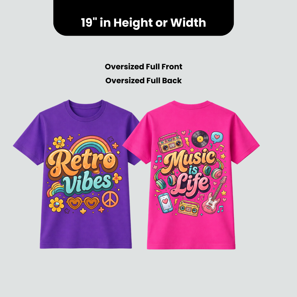 Custom DTF Transfers by Size