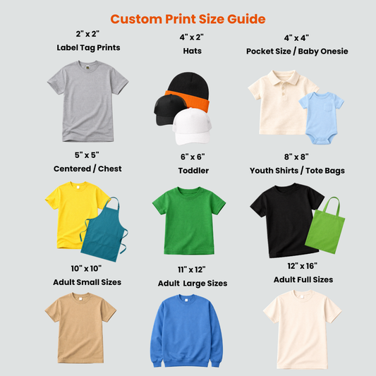 Custom DTF Transfers by Size