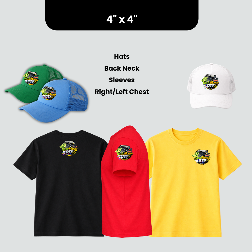 Custom DTF Transfers by Size