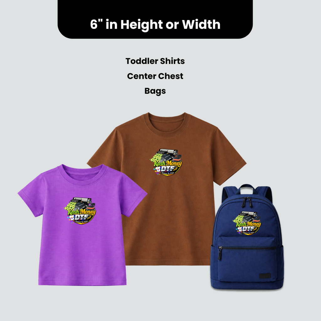 Custom DTF Transfers by Size