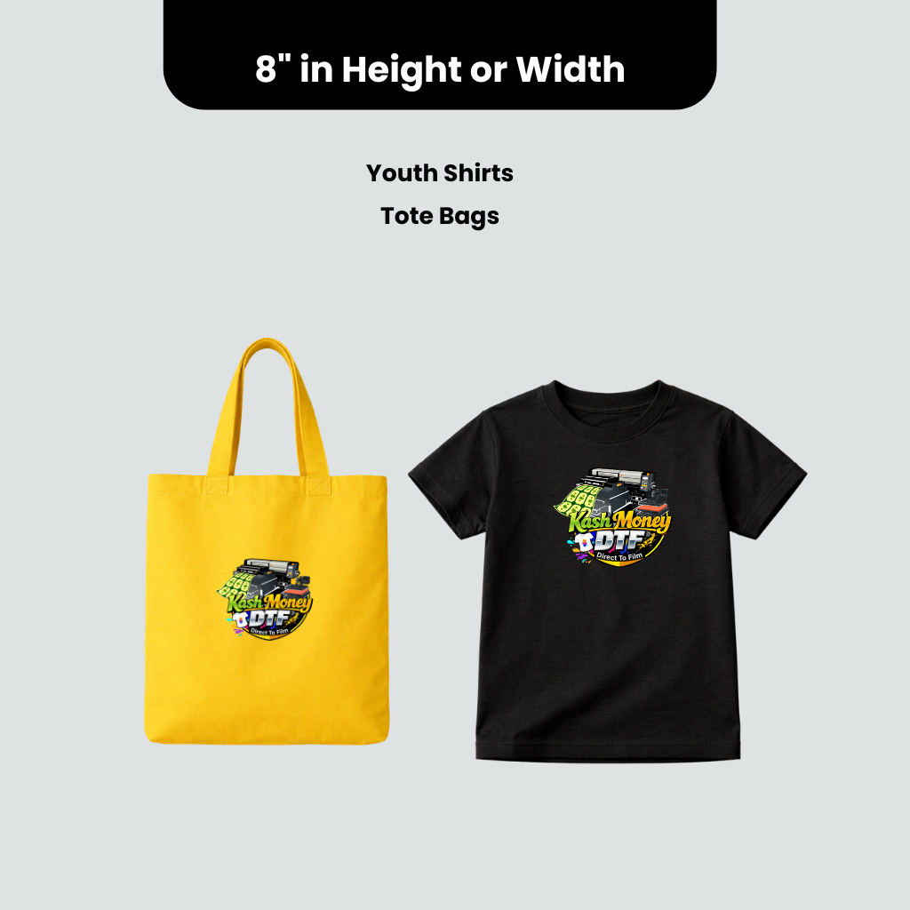 Custom DTF Transfers by Size